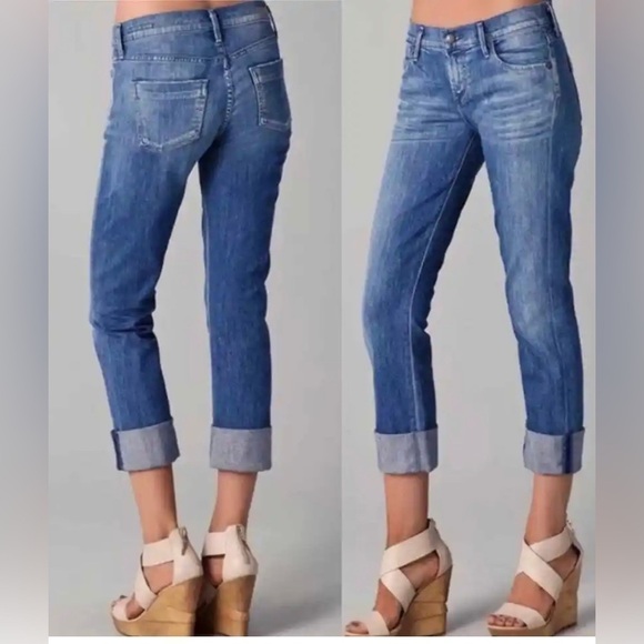 Citizens For Humanity Jeans Dani Cuffed Cropped Straight Leg Mid Rise US 26 - Picture 2 of 8